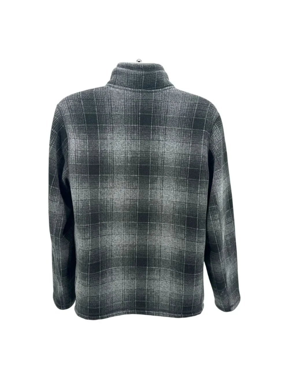 The North Face Mens Large Fleece Novelty Gordon Lyons 1/4 Zip Checker Gray